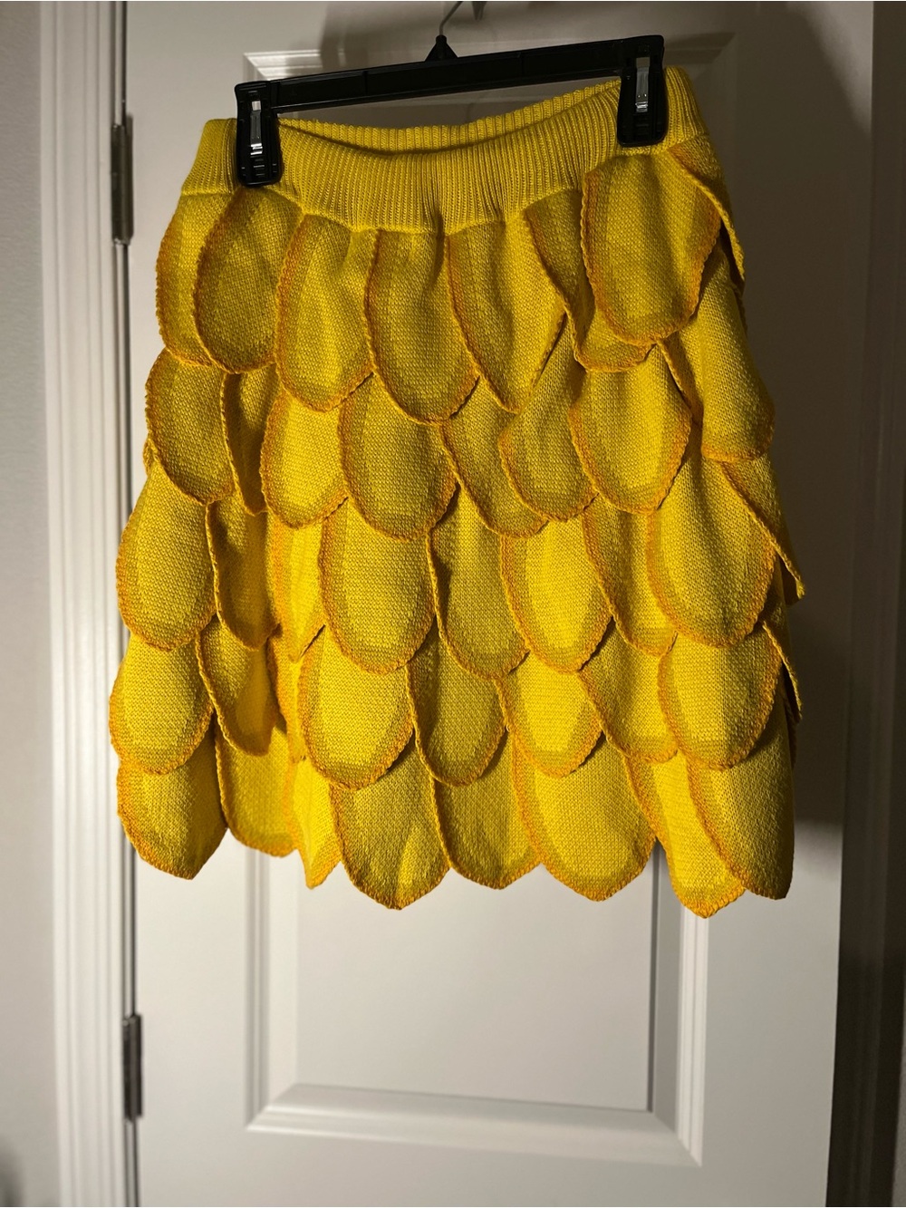 Hanifa Bright Yellow Petal-Detail Mini Skirt